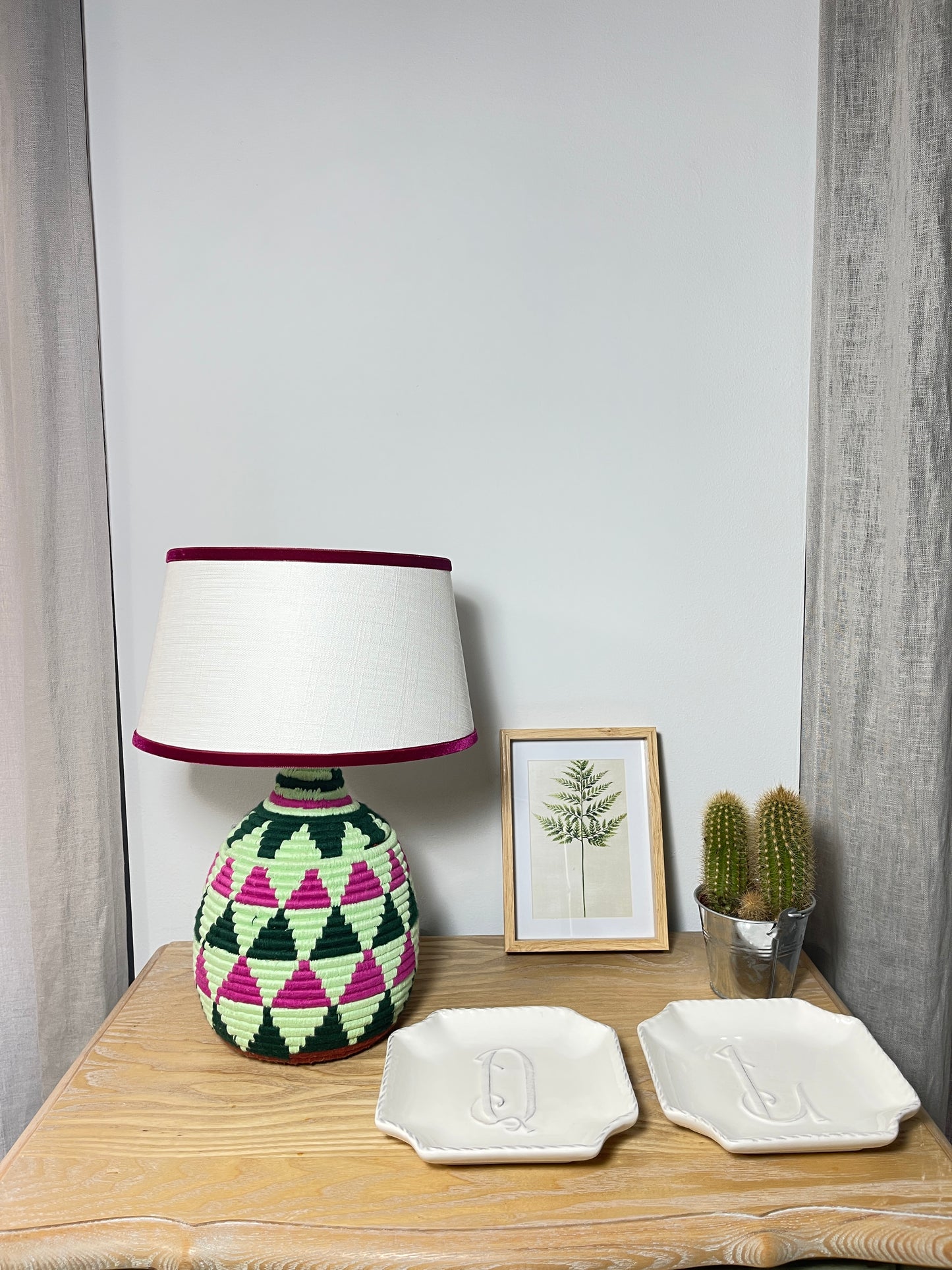 Lámpara BELDI verde y rosa