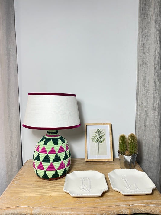 Lámpara BELDI verde y rosa